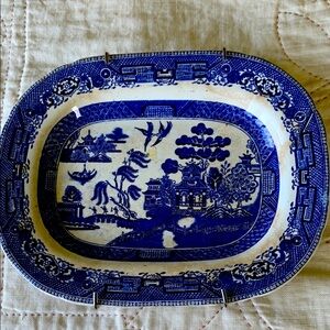Antique blue Willow platter